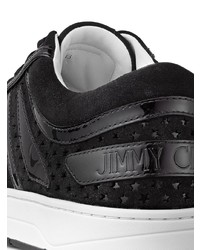 schwarze Leder niedrige Sneakers von Jimmy Choo