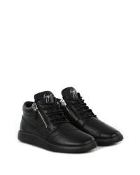 schwarze Leder niedrige Sneakers von Giuseppe Zanotti