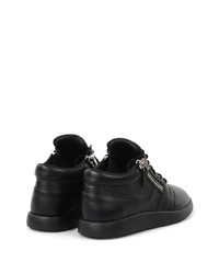 schwarze Leder niedrige Sneakers von Giuseppe Zanotti