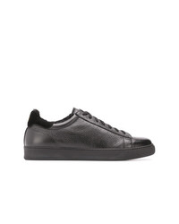 schwarze Leder niedrige Sneakers von Henderson Baracco