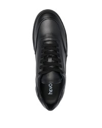 schwarze Leder niedrige Sneakers von Hevo