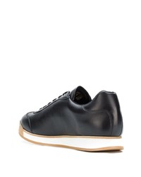 schwarze Leder niedrige Sneakers von Ermenegildo Zegna