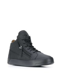 schwarze Leder niedrige Sneakers von Giuseppe Zanotti