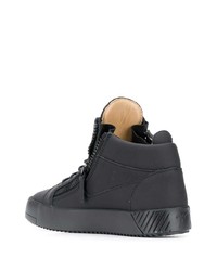 schwarze Leder niedrige Sneakers von Giuseppe Zanotti