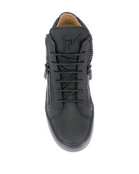 schwarze Leder niedrige Sneakers von Giuseppe Zanotti