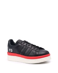 schwarze Leder niedrige Sneakers von Y-3