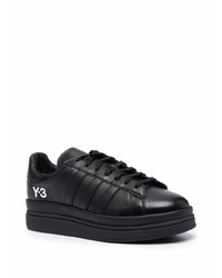 schwarze Leder niedrige Sneakers von Y-3