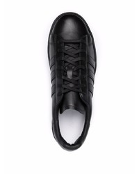 schwarze Leder niedrige Sneakers von Y-3