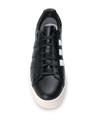 schwarze Leder niedrige Sneakers von Y-3