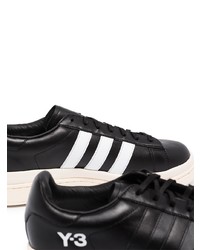 schwarze Leder niedrige Sneakers von Y-3