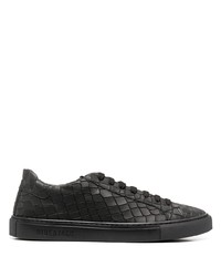 schwarze Leder niedrige Sneakers von Hide&Jack