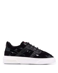 schwarze Leder niedrige Sneakers von Hide&Jack