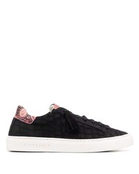 schwarze Leder niedrige Sneakers von Hide&Jack