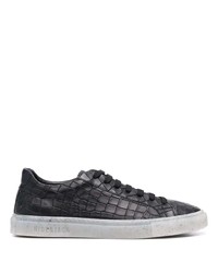 schwarze Leder niedrige Sneakers von Hide&Jack