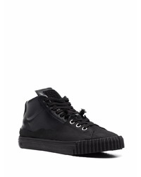 schwarze Leder niedrige Sneakers von Maison Margiela