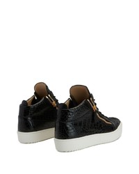 schwarze Leder niedrige Sneakers von Giuseppe Zanotti