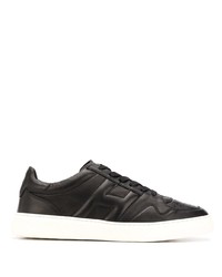 schwarze Leder niedrige Sneakers von Hogan