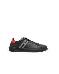 schwarze Leder niedrige Sneakers von Hogan