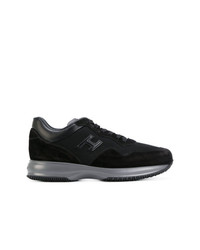 schwarze Leder niedrige Sneakers von Hogan