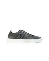 schwarze Leder niedrige Sneakers von Hogan