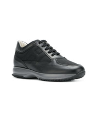 schwarze Leder niedrige Sneakers von Hogan