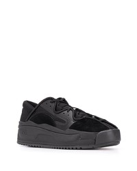 schwarze Leder niedrige Sneakers von Y-3