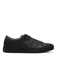 schwarze Leder niedrige Sneakers von Hugo