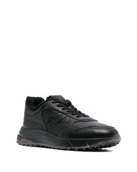 schwarze Leder niedrige Sneakers von Hogan