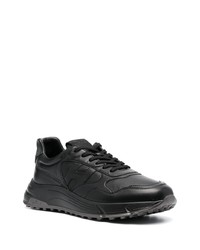 schwarze Leder niedrige Sneakers von Hogan