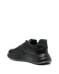 schwarze Leder niedrige Sneakers von Hogan