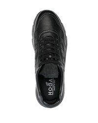 schwarze Leder niedrige Sneakers von Hogan