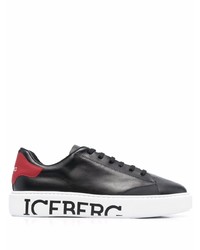 schwarze Leder niedrige Sneakers von Iceberg