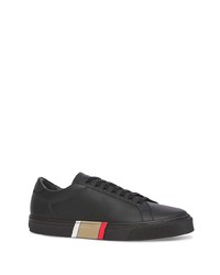 schwarze Leder niedrige Sneakers von Burberry