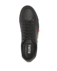 schwarze Leder niedrige Sneakers von Burberry