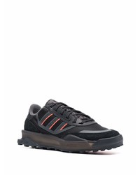 schwarze Leder niedrige Sneakers von adidas