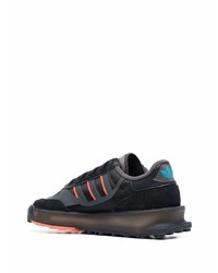 schwarze Leder niedrige Sneakers von adidas