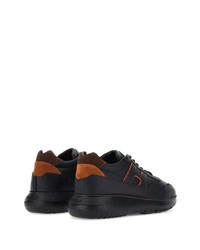 schwarze Leder niedrige Sneakers von Hogan