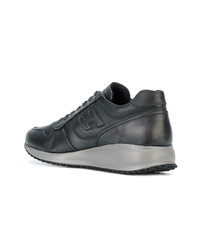 schwarze Leder niedrige Sneakers von Hogan