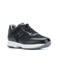 schwarze Leder niedrige Sneakers von Hogan