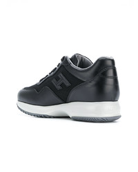 schwarze Leder niedrige Sneakers von Hogan