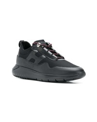 schwarze Leder niedrige Sneakers von Hogan