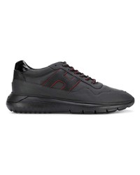 schwarze Leder niedrige Sneakers von Hogan