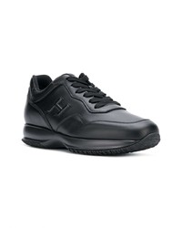 schwarze Leder niedrige Sneakers von Hogan