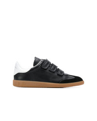 schwarze Leder niedrige Sneakers von Isabel Marant