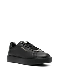 schwarze Leder niedrige Sneakers von Philipp Plein