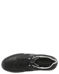 schwarze Leder niedrige Sneakers von Jack & Jones