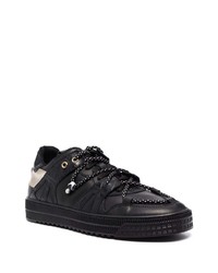 schwarze Leder niedrige Sneakers von Giuliano Galiano