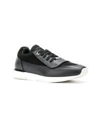 schwarze Leder niedrige Sneakers von Jimmy Choo