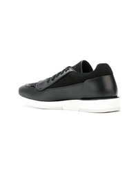 schwarze Leder niedrige Sneakers von Jimmy Choo