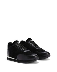 schwarze Leder niedrige Sneakers von Giuseppe Zanotti